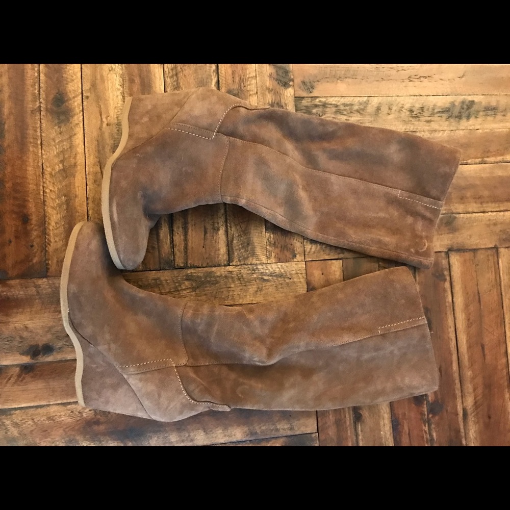 Nine West Wedge Suede Boots.  Size 10